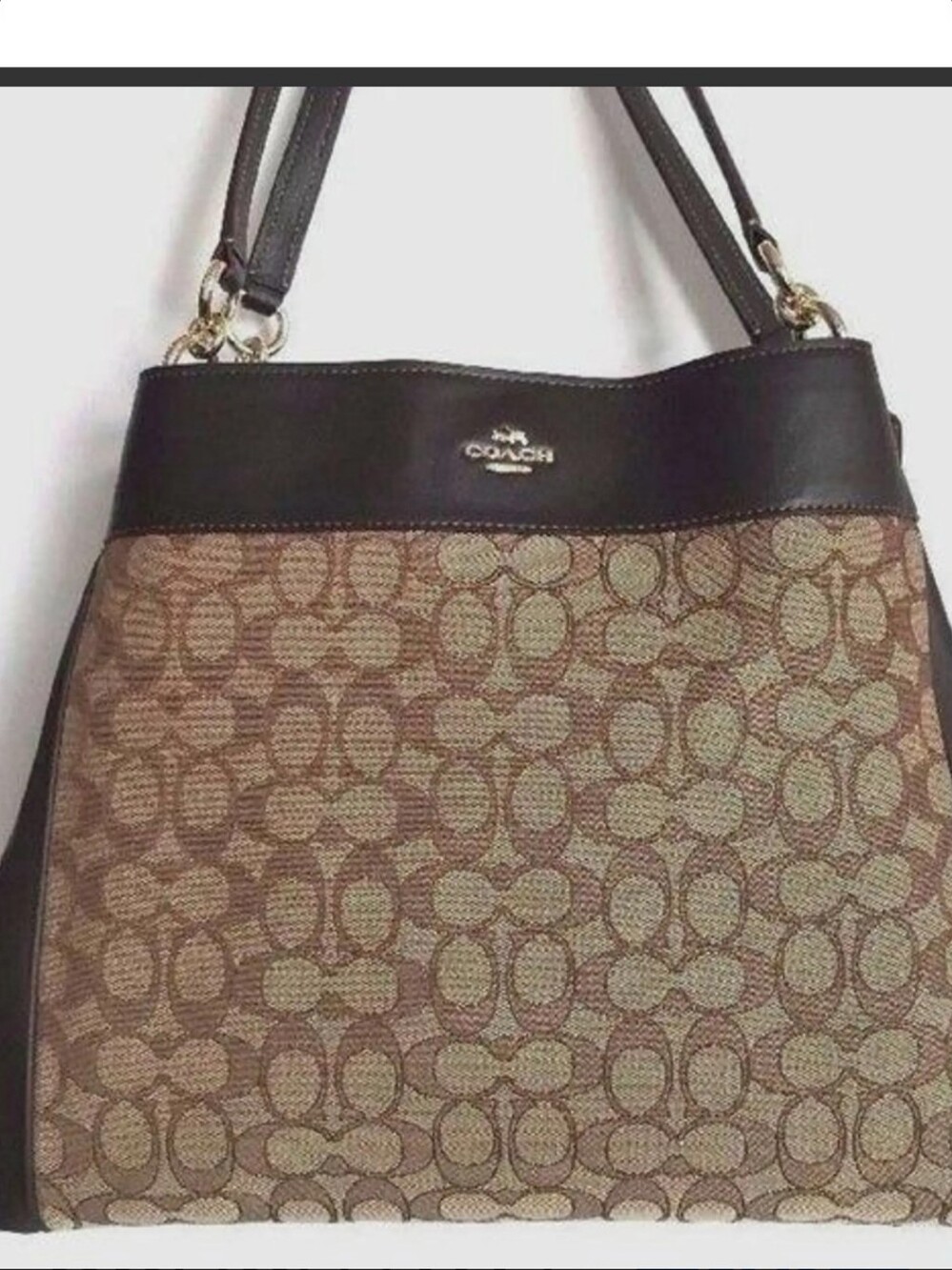 Coach Black Signature Lexy Satchel Womans